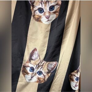 Dressed in Lala Pretty Kitty Women's Satin Pencil Midi Skirt M